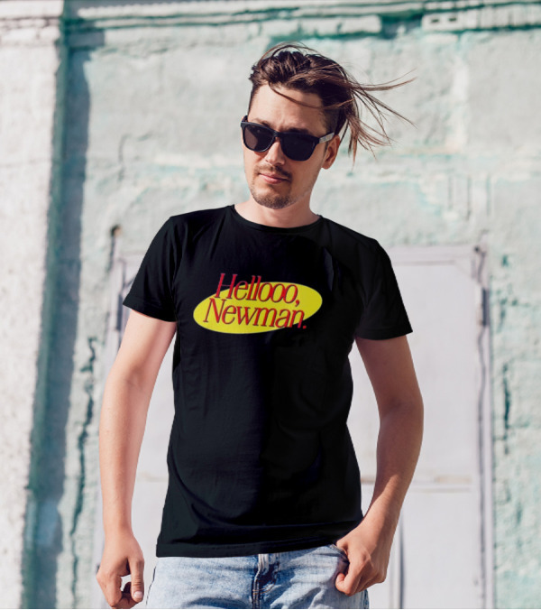 Hello Newman Seinfeld Catchphrase Yellow Oval T-Shirt