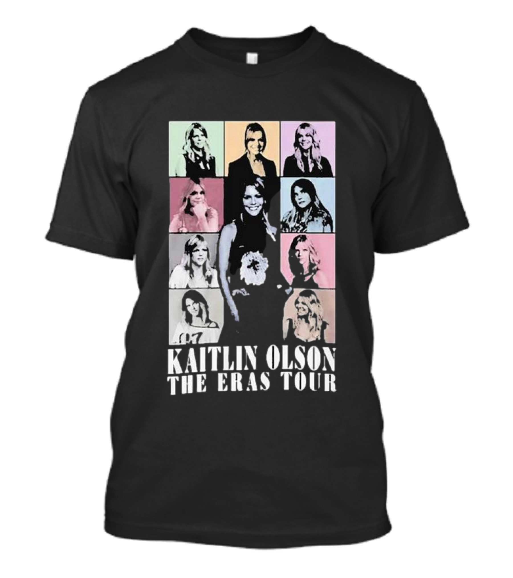 Kaitlin Olson The Eras Tour Pop Art Style Multicolor Portrait Grid T-Shirt