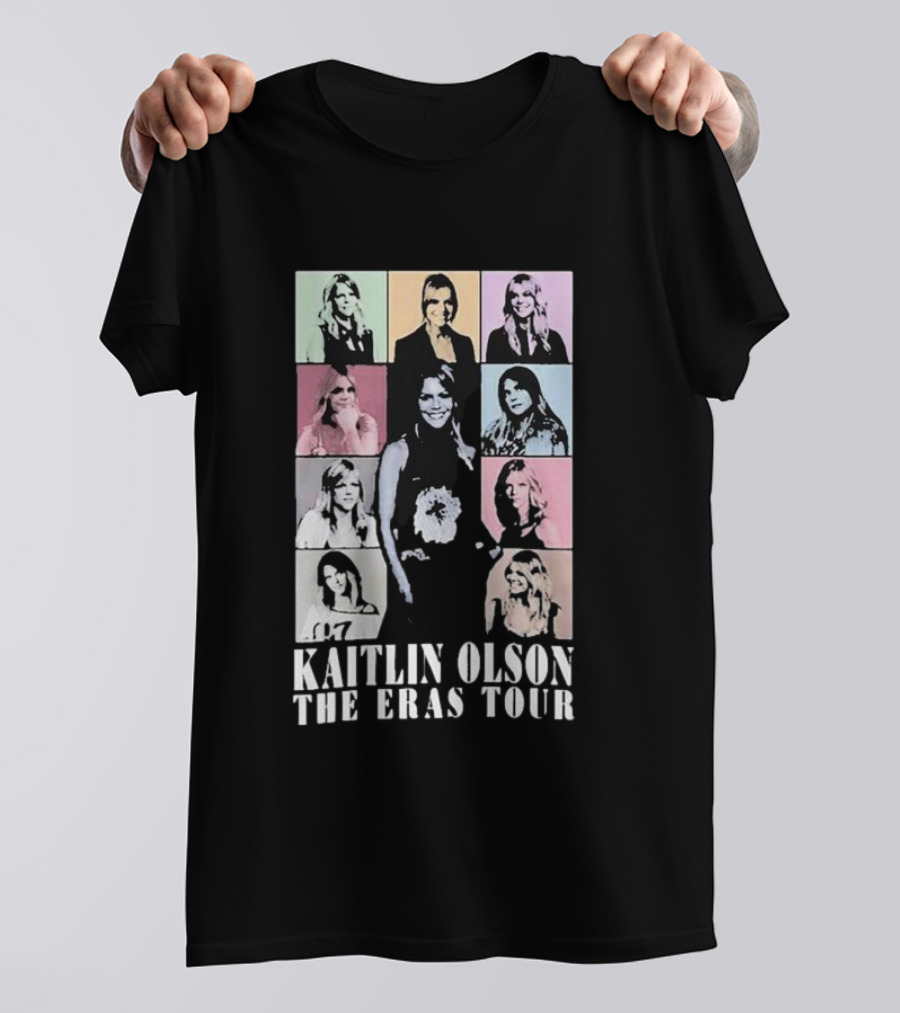 Kaitlin Olson The Eras Tour Pop Art Style Multicolor Portrait Grid T-Shirt