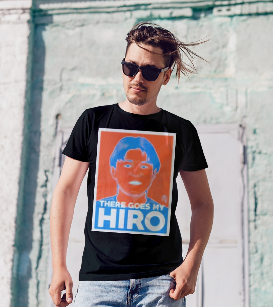There Goes My Hiro Portrait Blue And Orange T-Shirt