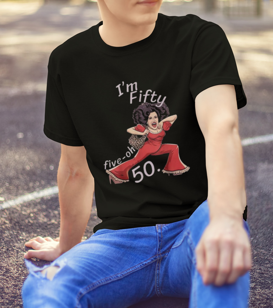 I’m Fifty Five-Oh 50 Leopard Bag Red Outfit Birthday O'Malley Lady T-Shirt