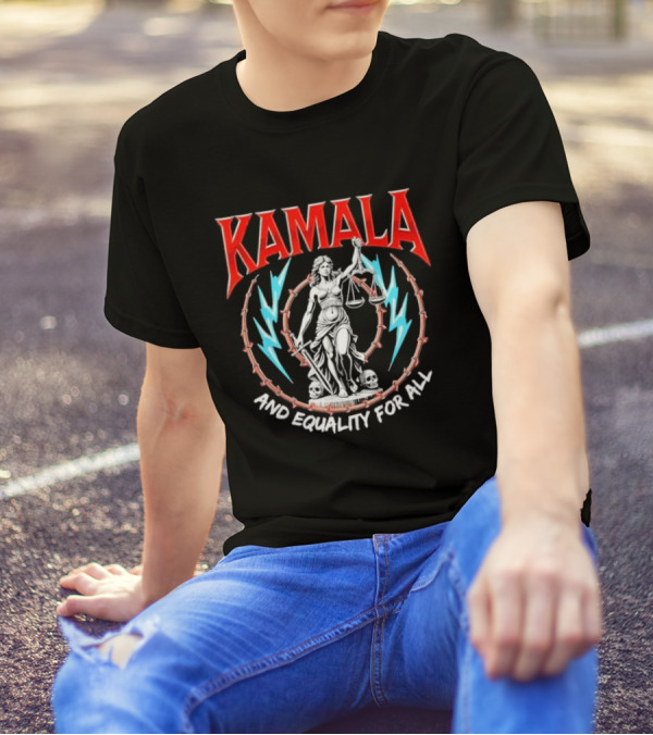 Kamala Scales Of Justice Barbed Wire Lightning And Equality For All T-Shirt