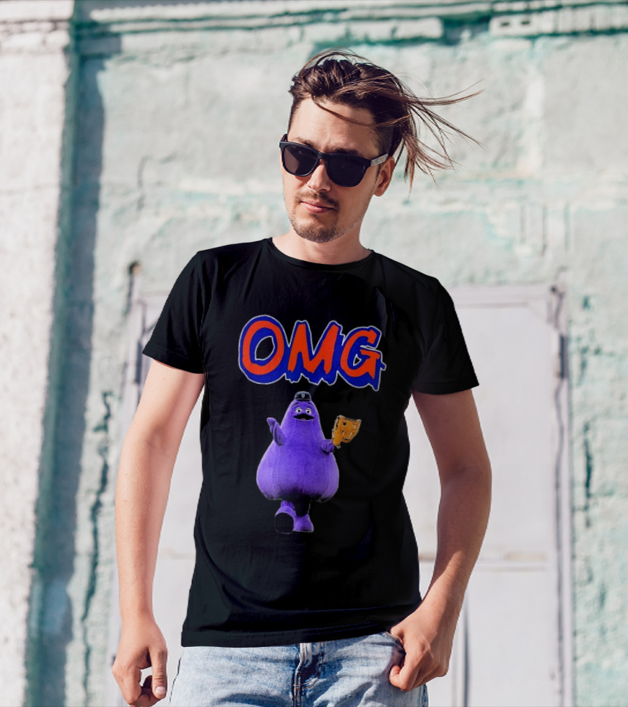 OMG New York Grimace Baseball Glove T-Shirt