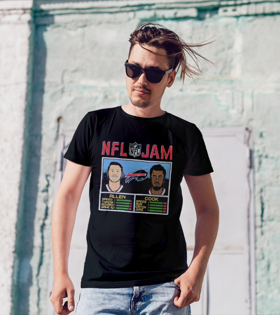 NFL Jam Bills Allen Cook Speed Throw Accuracy Game IQ Run Catch Juke T-Shirt