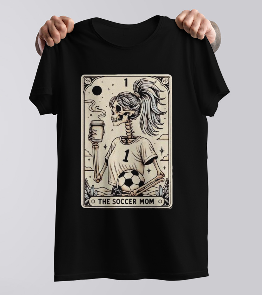 The Soccer Mom Tarot Card Vintage Halloween Soccer Mama Skeleton T-Shirt