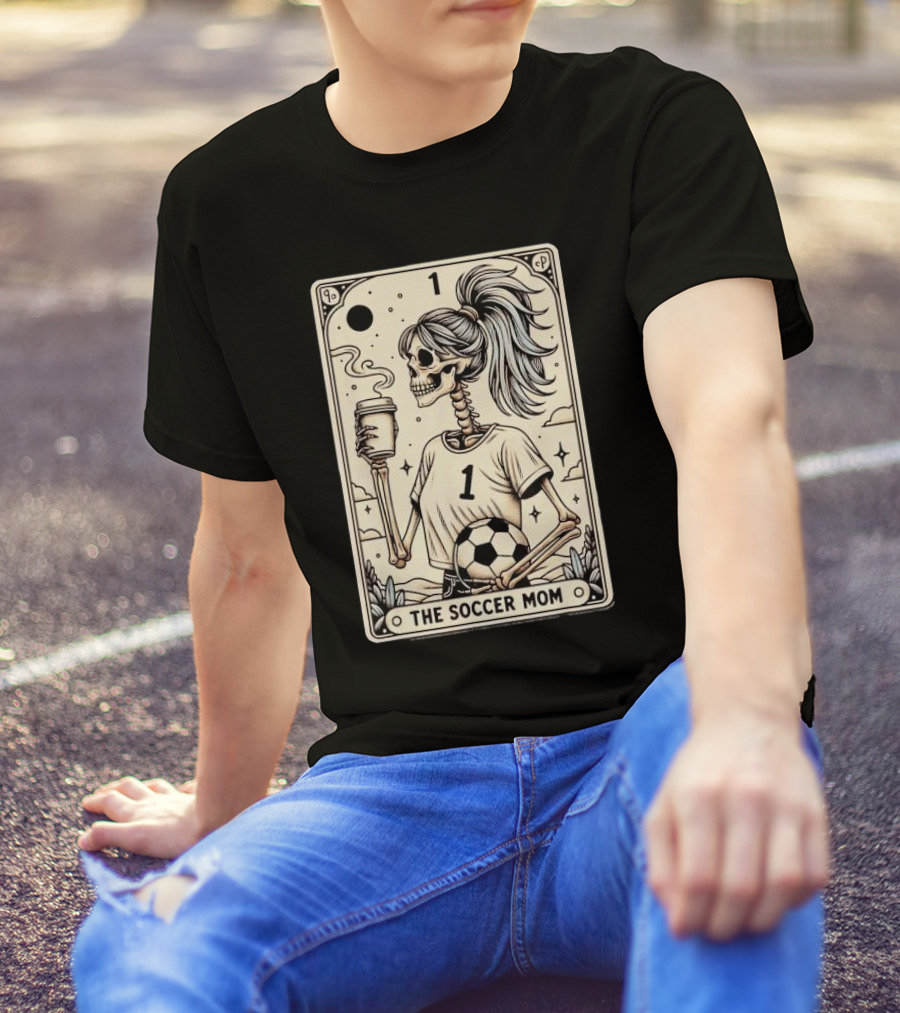 The Soccer Mom Tarot Card Vintage Halloween Soccer Mama Skeleton T-Shirt