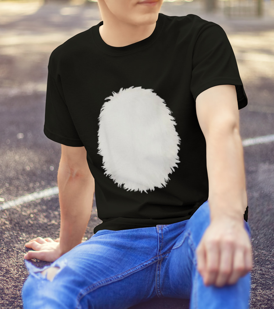 White Furry Belly DIY Costume Cosplay Animal Theme Panda Bear Cat Skunk Deer T-Shirt