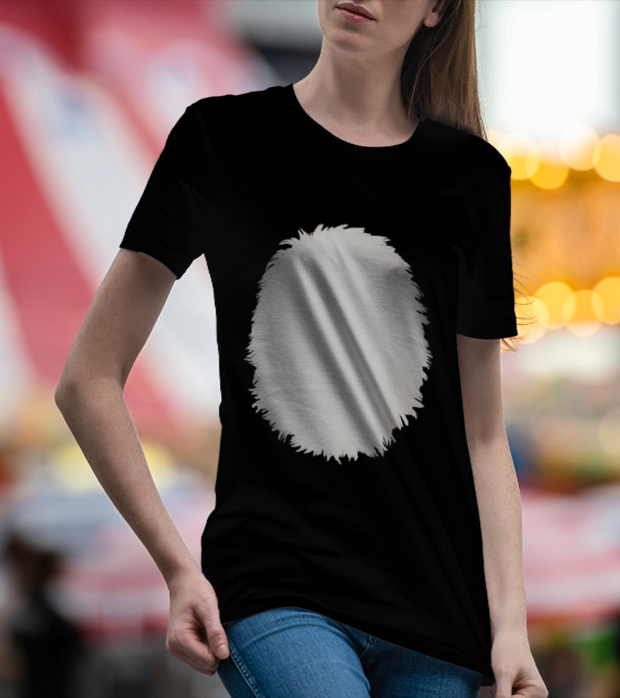 White Furry Belly DIY Costume Cosplay Animal Theme Panda Bear Cat Skunk Deer T-Shirt