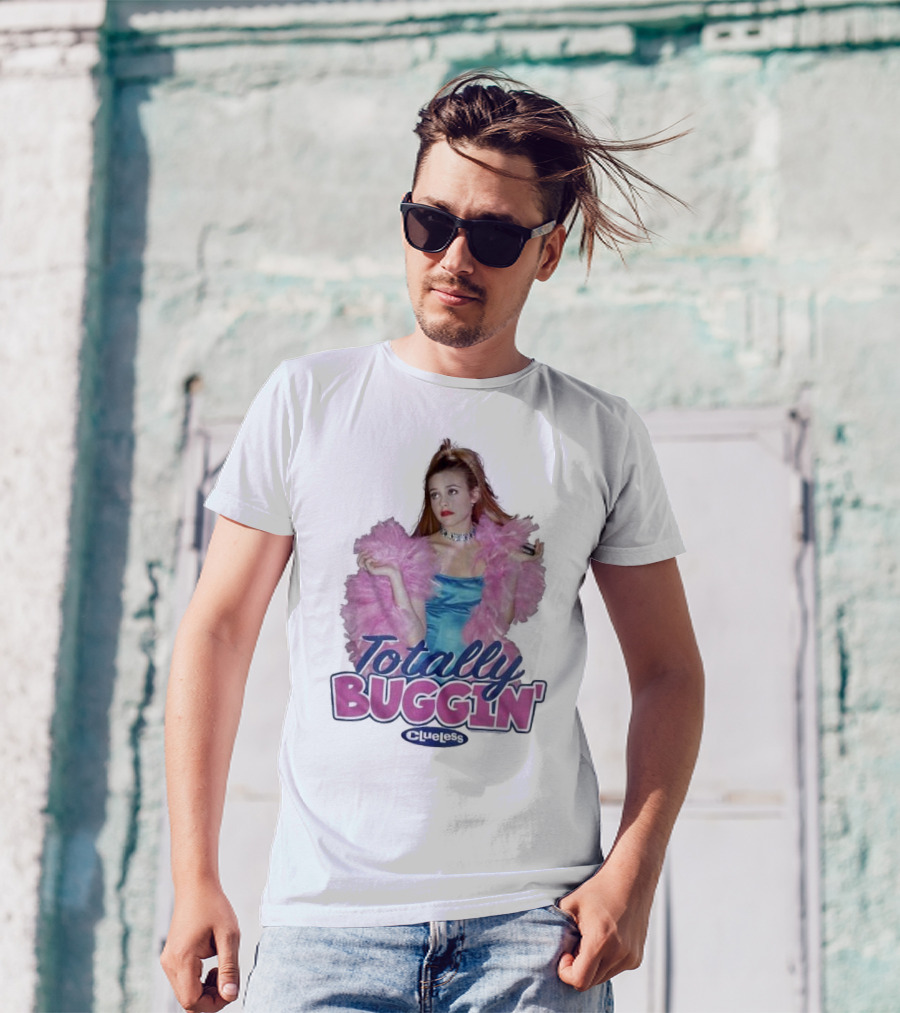 Clueless Totally Buggin' Pink Feather Boa Iconic Look T-Shirt