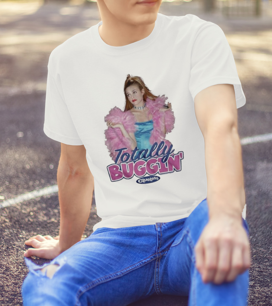 Clueless Totally Buggin' Pink Feather Boa Iconic Look T-Shirt
