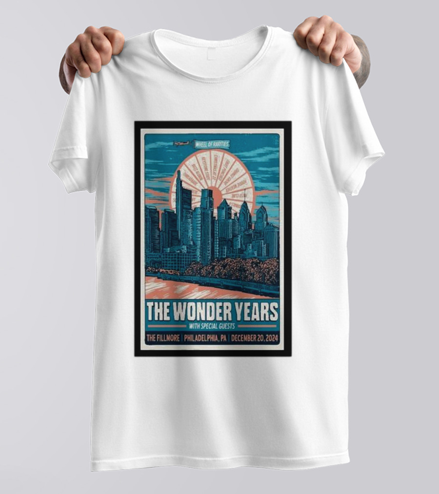 The Wonder Years December 20 2024 With Special Guests Wheel Of Rarities Tour The Fillmore Philadelphia PA T-Shirt