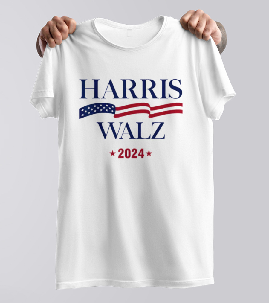 Harris Walz 2024 President USA Flag Kamala Harris Men Women T-Shirt