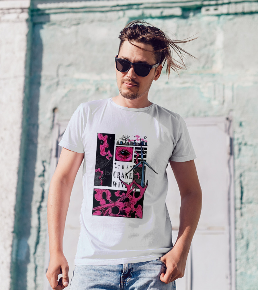 The Crane Wives The Well Pink Skull And Windmill T-Shirt