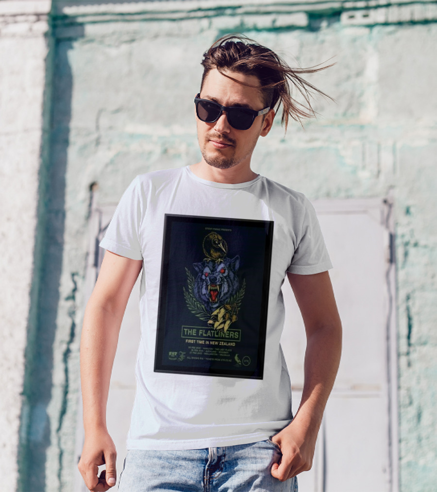 The Flatliners New Zealand 2025 Tour With Wolf And Raven T-Shirt