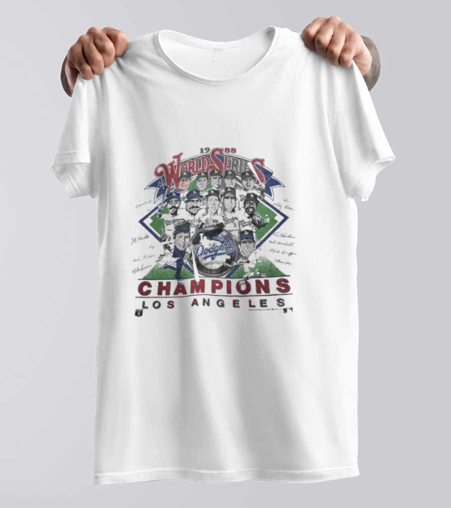 1988 World Series Dodgers Champions Los Angeles Caricature T-Shirt