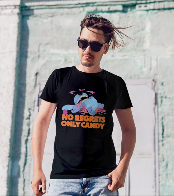 Amazon Essentials Stitch Halloween No Regrets Only Candy Madness T-Shirt