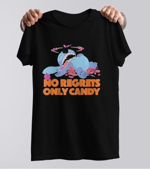 Amazon Essentials Stitch Halloween No Regrets Only Candy Madness T-Shirt