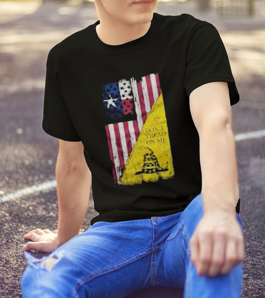 Don’t Tread On Me American Flag Gadsden Snake Vintage T-Shirt