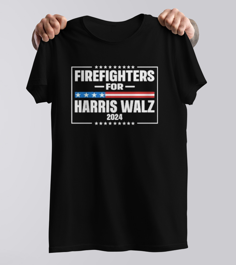 Firefighters For Harris Walz 2024 Stars And Stripes Campaign Support T-Shirt