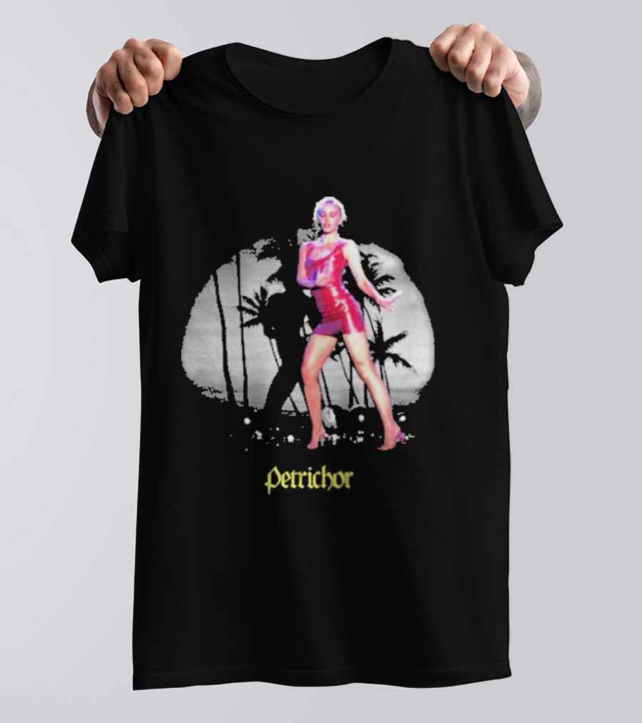 Petrichor 070 Shake Winter Baby Palm Silhouette Red Dress T-Shirt