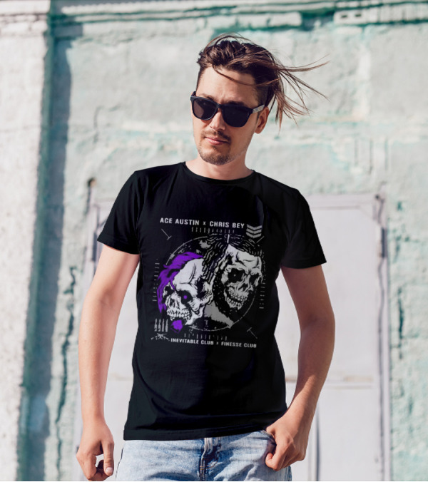 Ace Austin Chris Bey Inevitable Club Finesse Club Skulls T-Shirt
