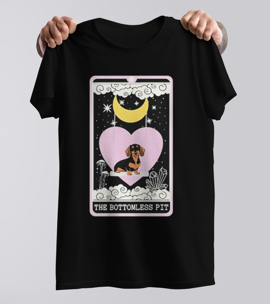 The Bottomless Pit Danmenact Cute Dog Moon And Heart Tarot Card T-Shirt