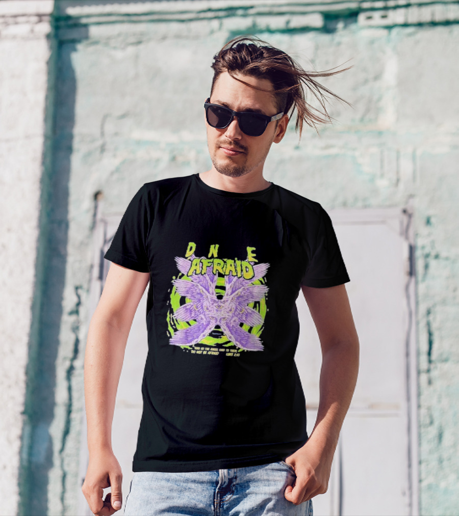 DNE Afraid Realistic Angel Luke 2:10 T-Shirt