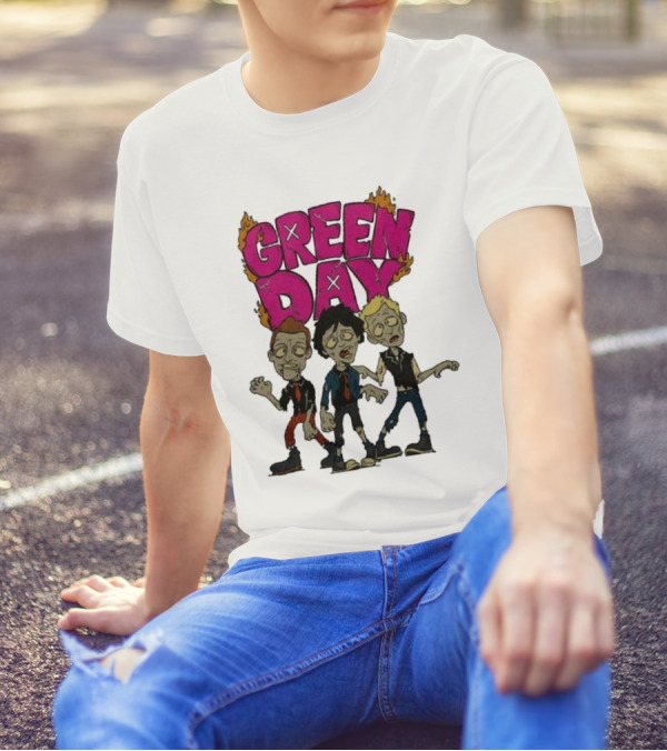 Green Day Walking Zombie Band Members T-Shirt