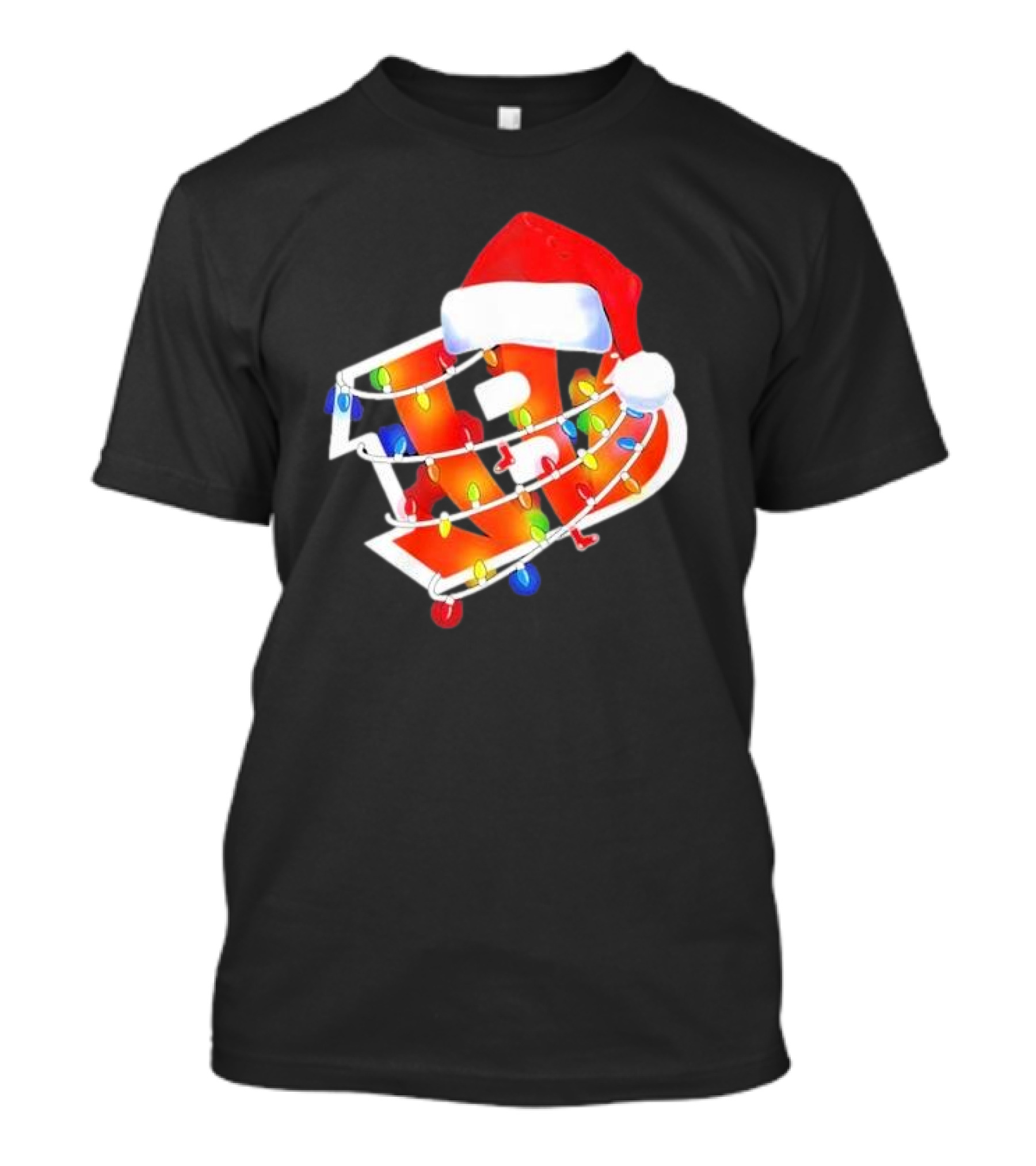 Cincinnati Bengals Christmas Lights Santa Hat T-Shirt