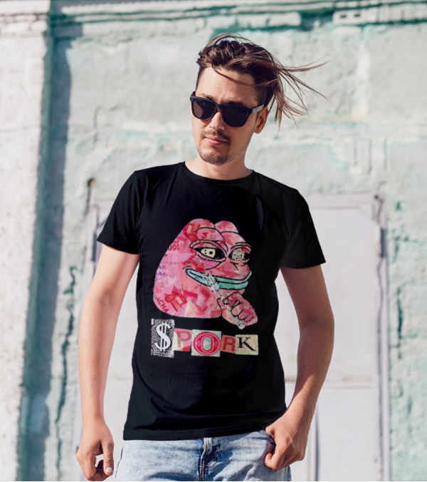 Frog Joseph David Colombo $pork Money Collage T-Shirt