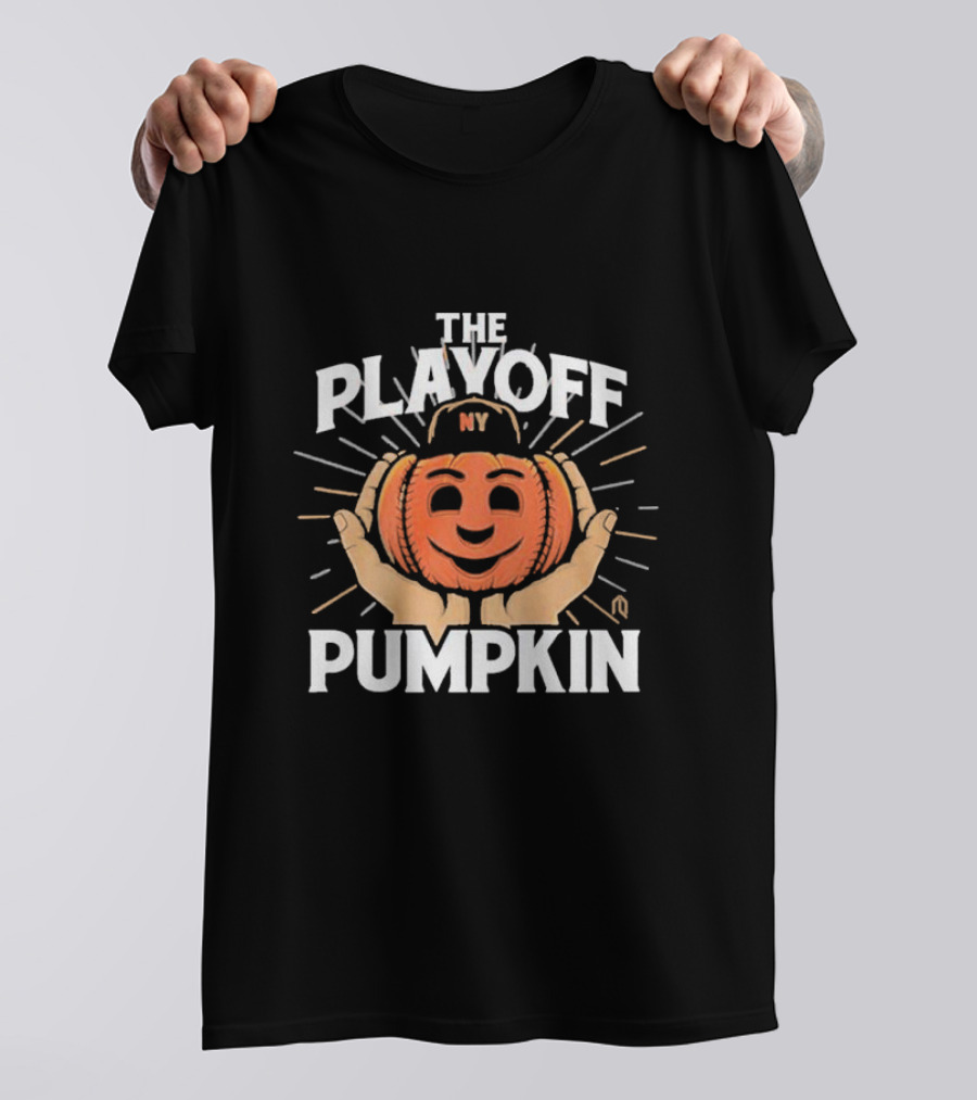 New York Mets Playoff Pumpkin Hands Halloween T-Shirt