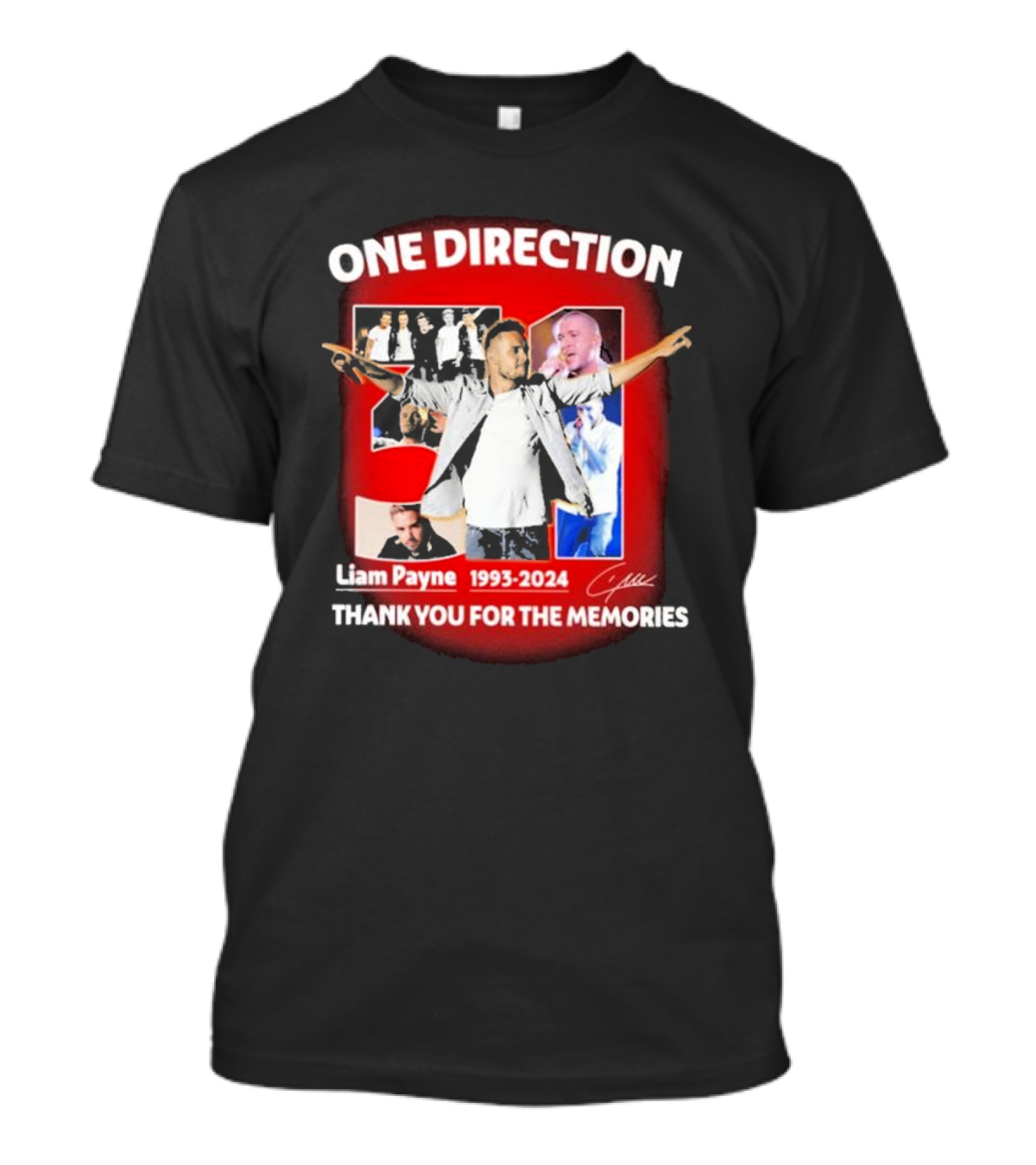 One Direction Liam Payne 1993-2024 Thank You For The Memories Collage T-Shirt