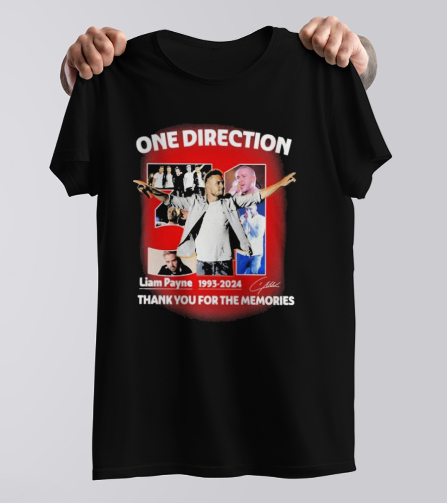 One Direction Liam Payne 1993-2024 Thank You For The Memories Collage T-Shirt
