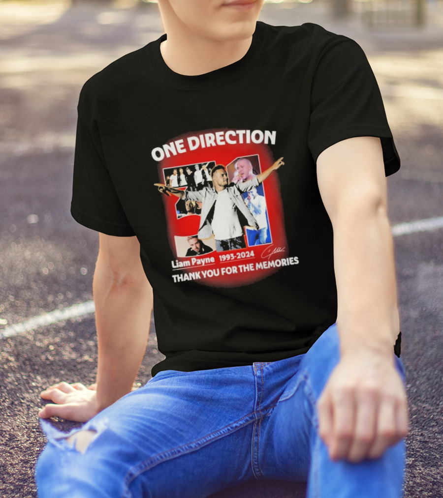 One Direction Liam Payne 1993-2024 Thank You For The Memories Collage T-Shirt
