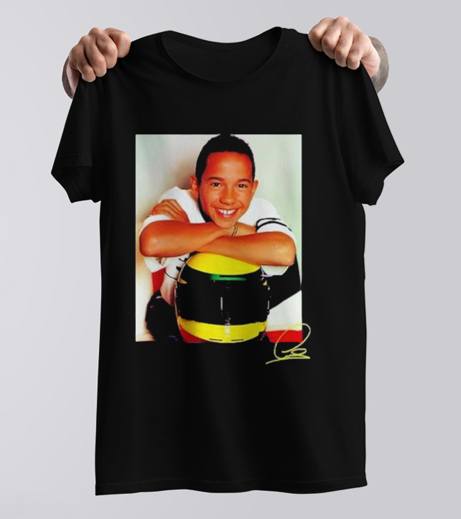 Plus 44 Lewis Signature Photo Young Racer Helmet T-Shirt