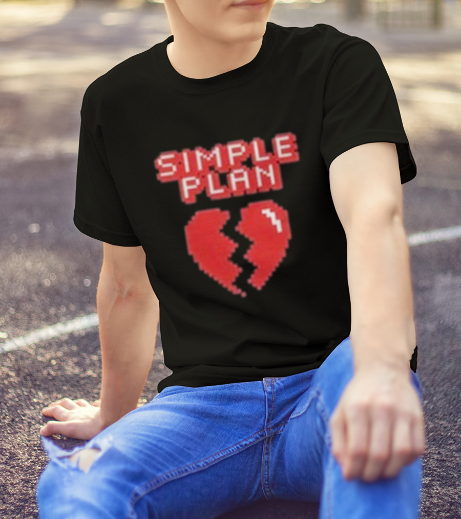 Simple Plan Heart Divided In Two T-Shirt