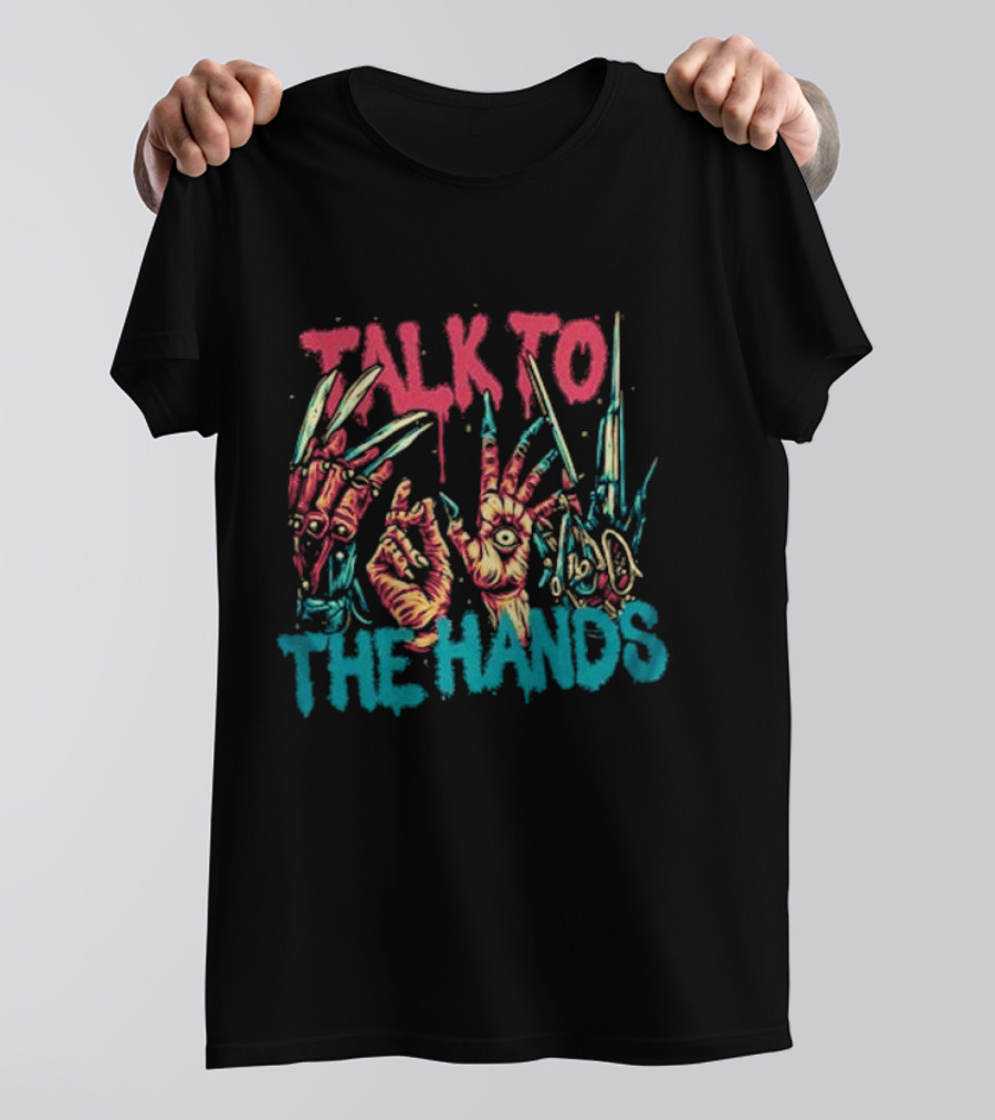 Talk To The Hands Halloween Horror Icons T-Shirt