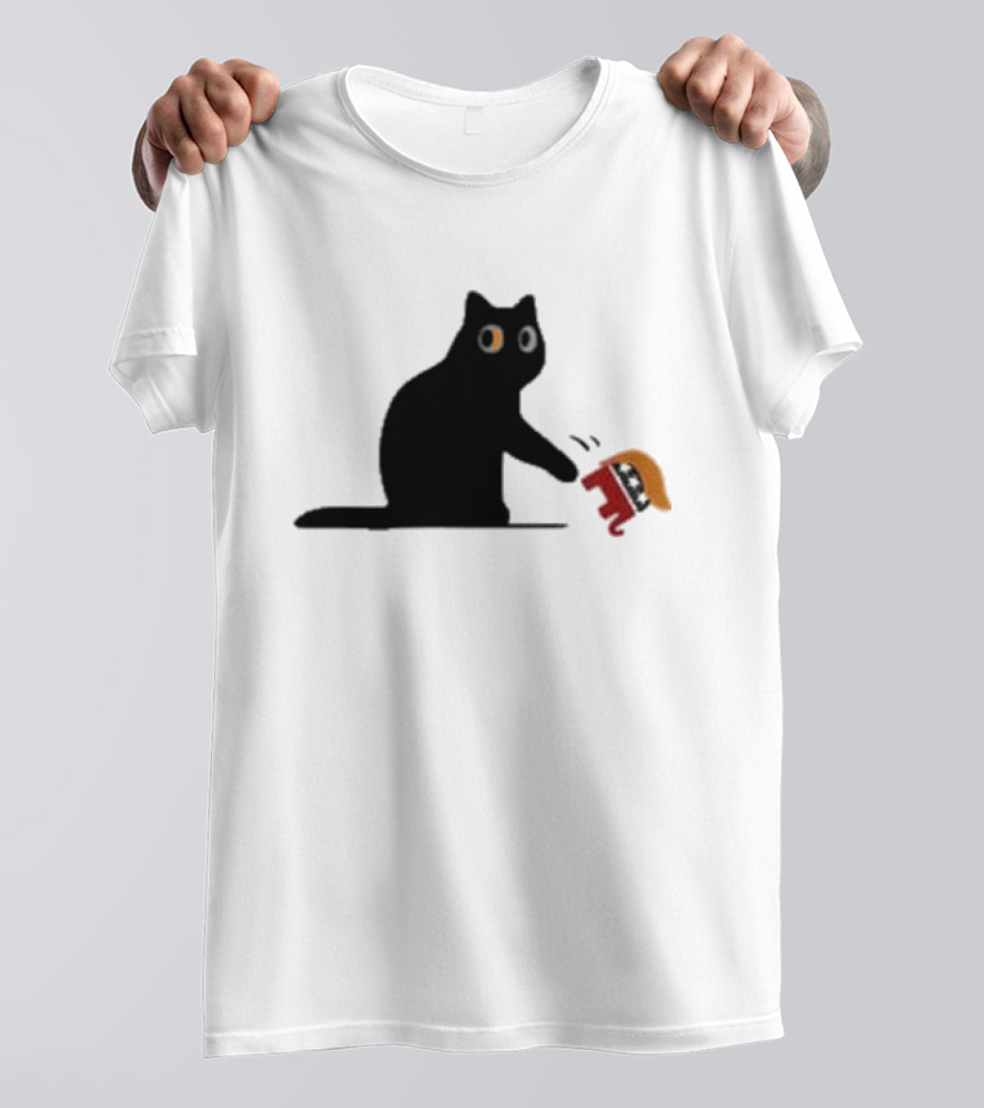 Childless Cat Ladies Pushing GOP Elephant With Trump Hair T-Shirt
