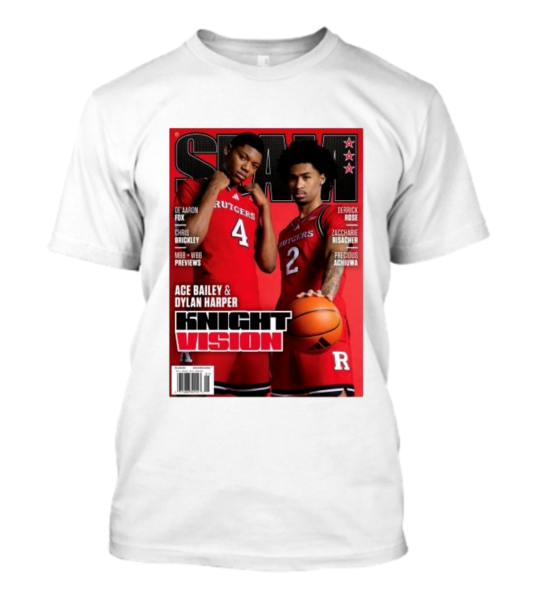 Rutgers Scarlet Knights Slam 253 Knight Vision Ace Bailey Dylan Harper T-Shirt