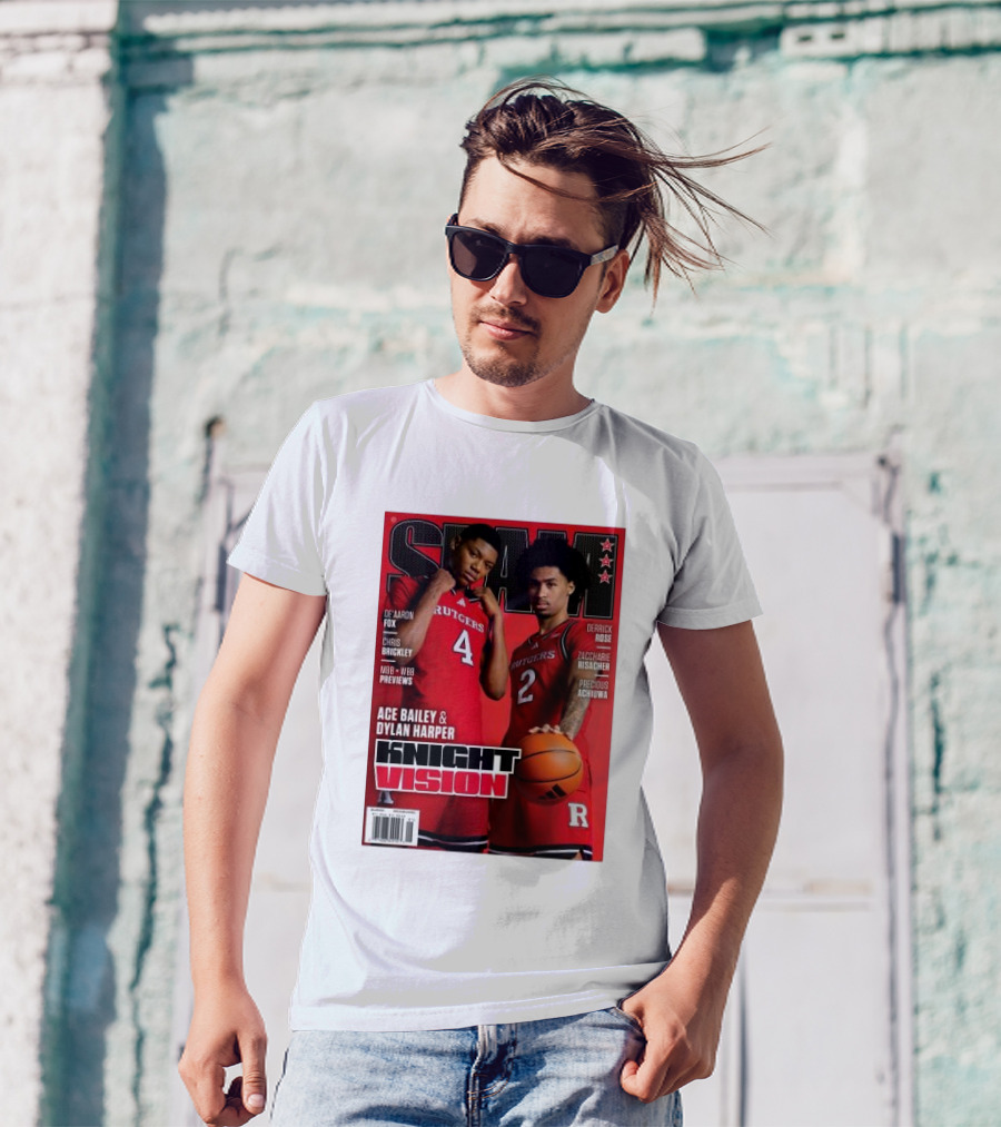 Rutgers Scarlet Knights Slam 253 Knight Vision Ace Bailey Dylan Harper T-Shirt
