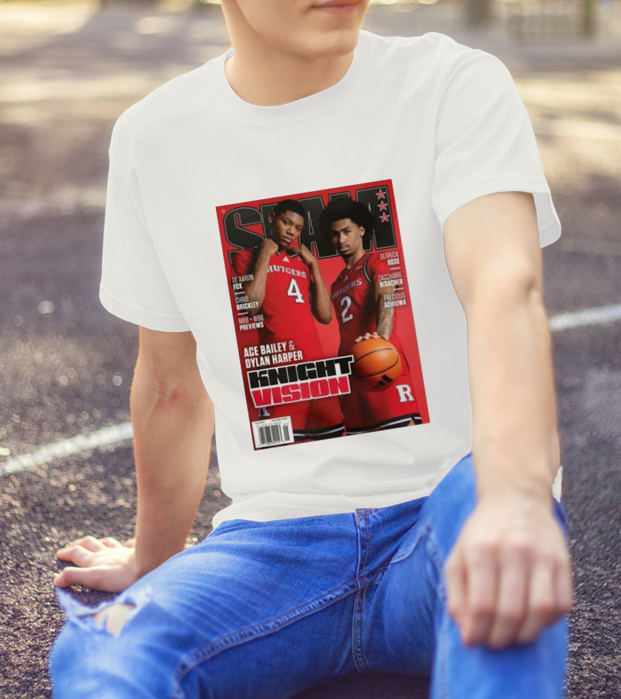 Rutgers Scarlet Knights Slam 253 Knight Vision Ace Bailey Dylan Harper T-Shirt