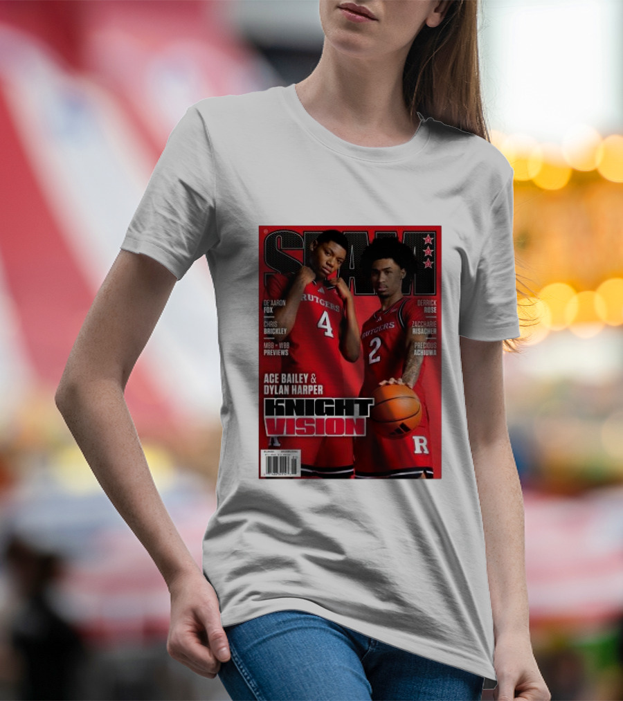 Rutgers Scarlet Knights Slam 253 Knight Vision Ace Bailey Dylan Harper T-Shirt
