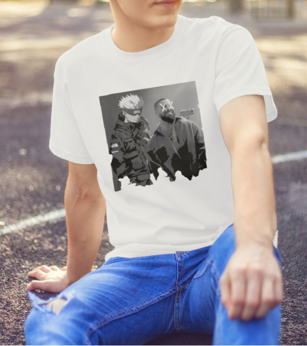Drake X Gojo Satoru Crossover Black And White Manga Aesthetic T-Shirt