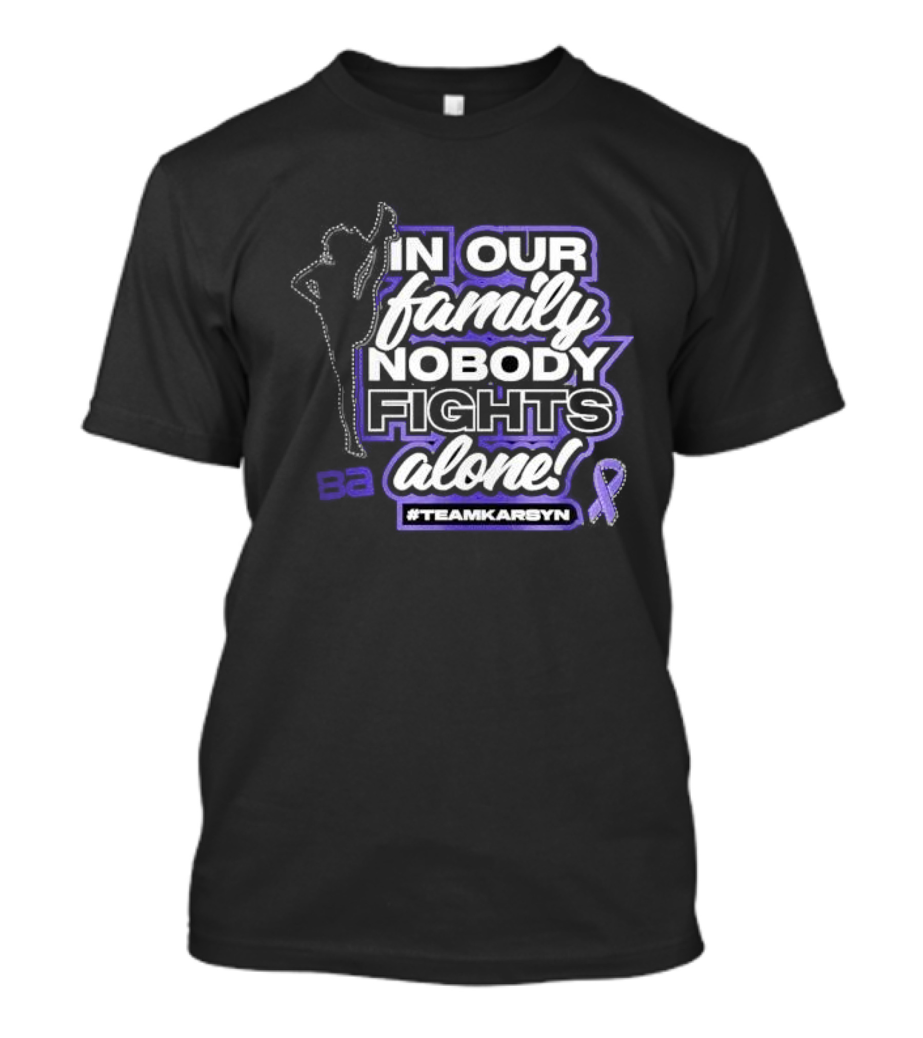 In Our Family Nobody Fights Alone Teamk Arsyn 2024 Purple Ribbon Balloon T-Shirt