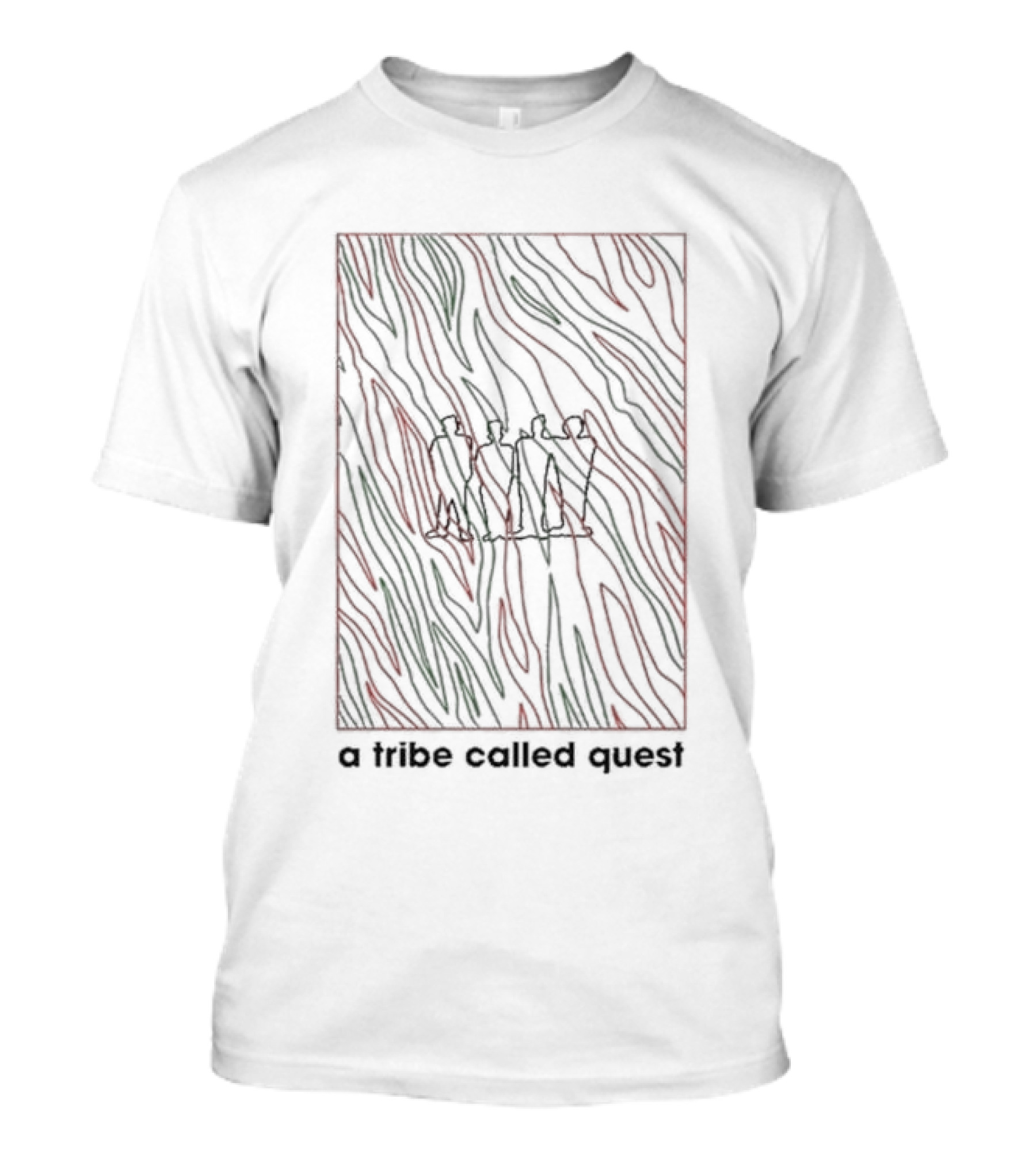 A Tribe Called Quest Abstract Line Figures And Bold Wavy Stripes T-Shirt