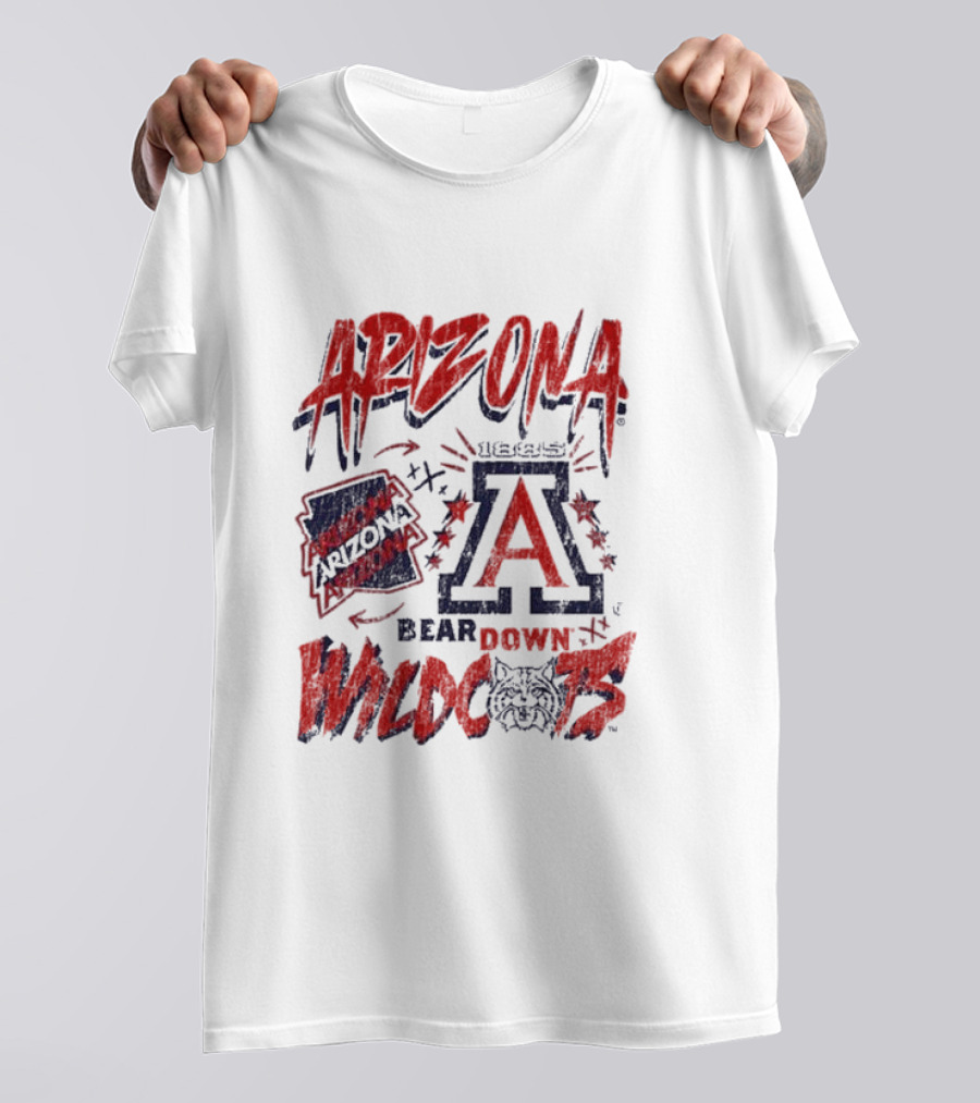 Arizona Wildcats Bear Down Logo Collage T-Shirt