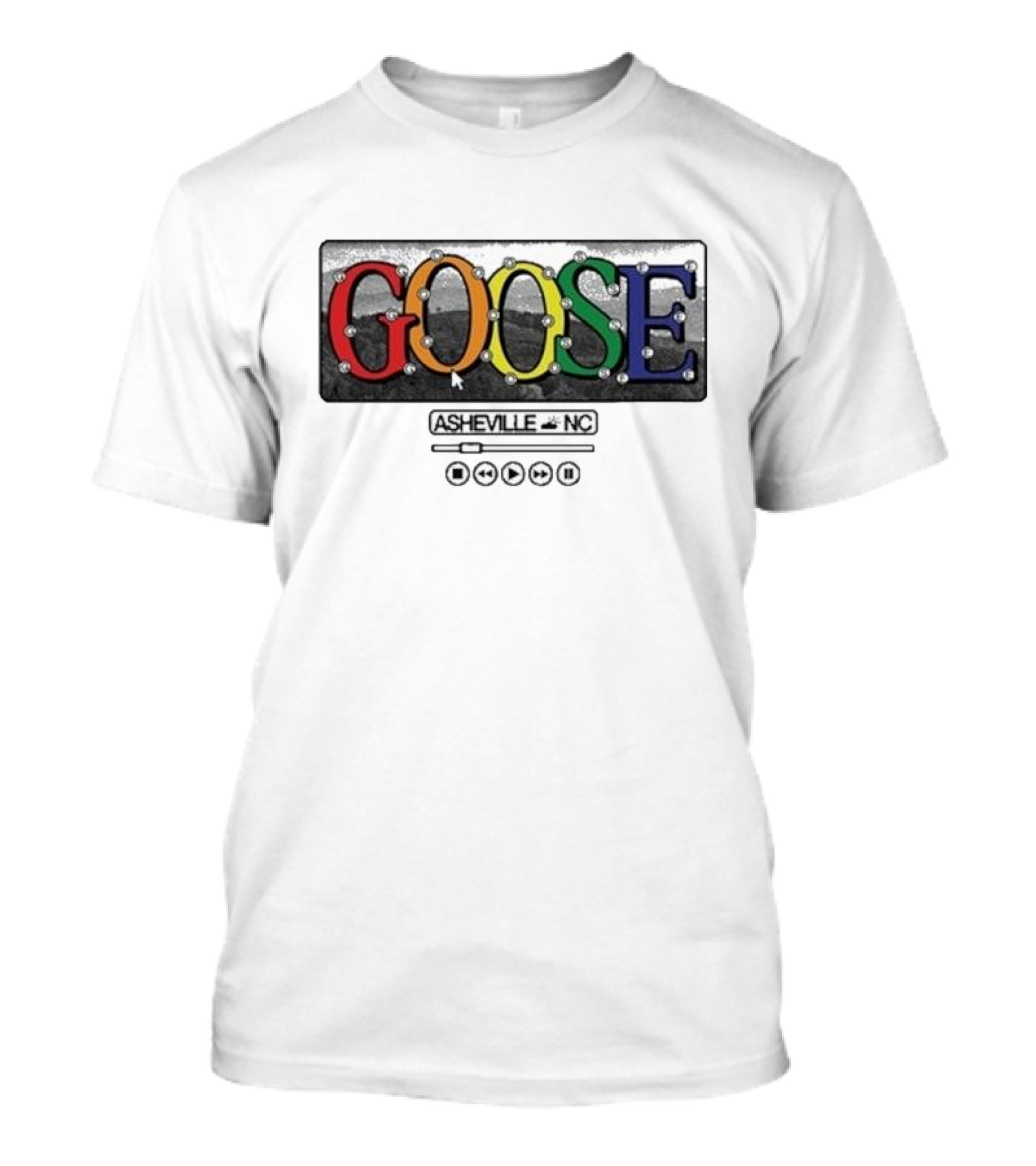 GOOSE Asheville NC 2024 Music Play Icons T-Shirt