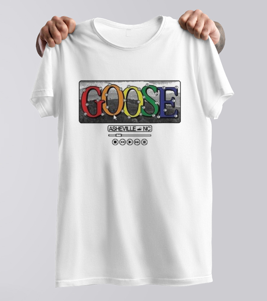 GOOSE Asheville NC 2024 Music Play Icons T-Shirt