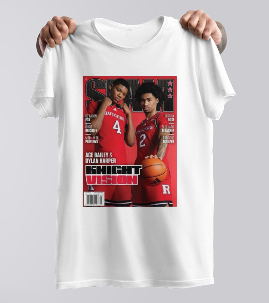 SLAM Magazine Rutgers Scarlet Knights Ace Bailey Dylan Harper Knight Vision Basketball Edition T-Shirt