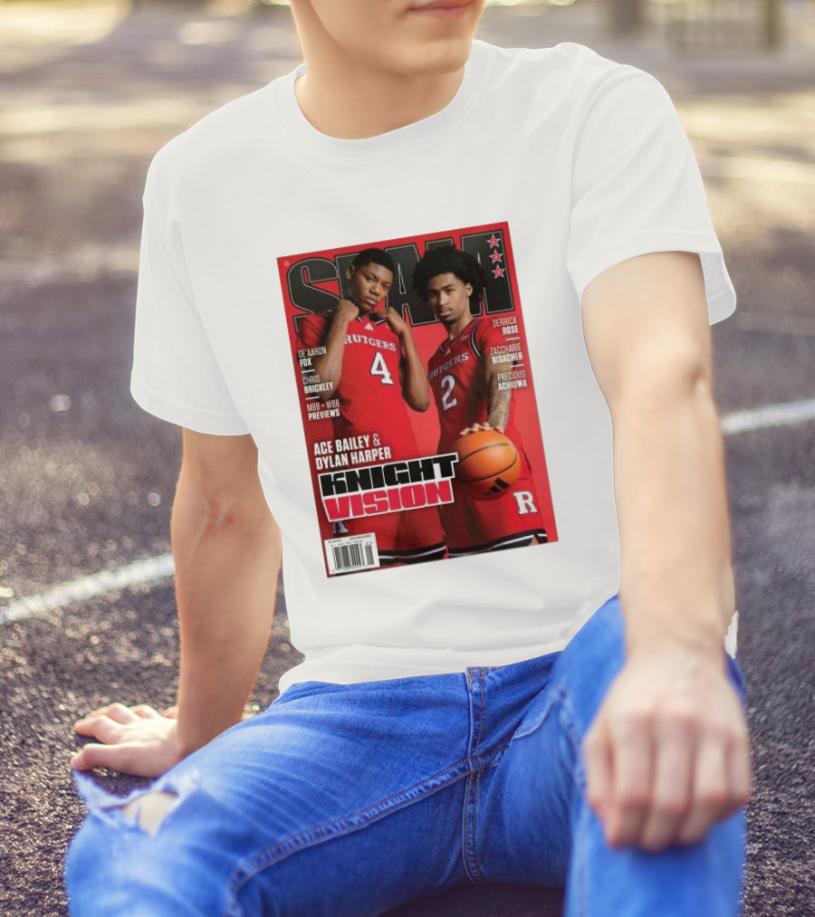 SLAM Magazine Rutgers Scarlet Knights Ace Bailey Dylan Harper Knight Vision Basketball Edition T-Shirt